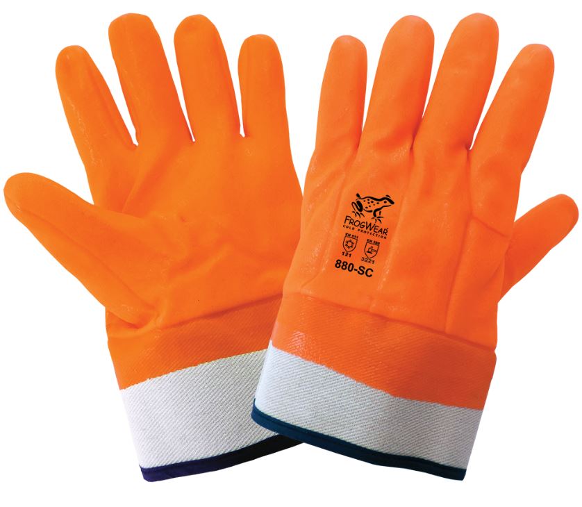FrogWear® Cold Protection High-Visibility Insulated Double-Coated PVC Waterproof Chemical Gloves - Gloves